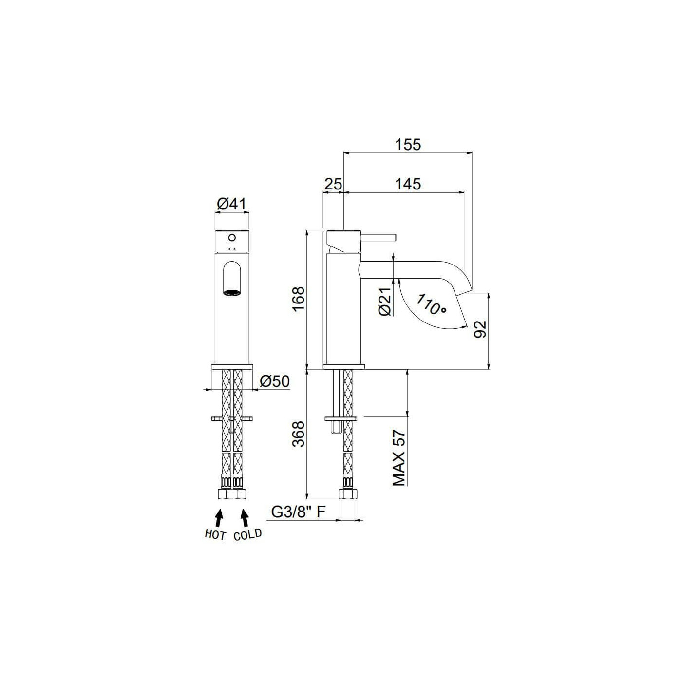 Bateria Umywalkowa Maira Czarna V27011 Vema