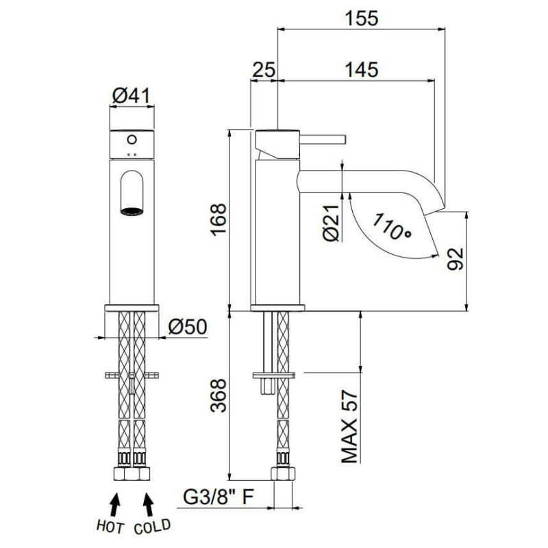 Bateria Umywalkowa Maira Czarna V27011 Vema
