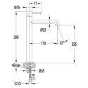 Bateria Umywalkowa Wysoka Czarna Y1212BL Omnires