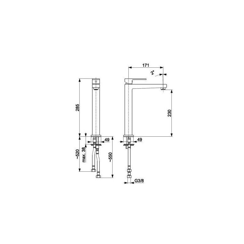 Bateria Umywalkowa Logon Czarna XL 5132-612-81 KFA