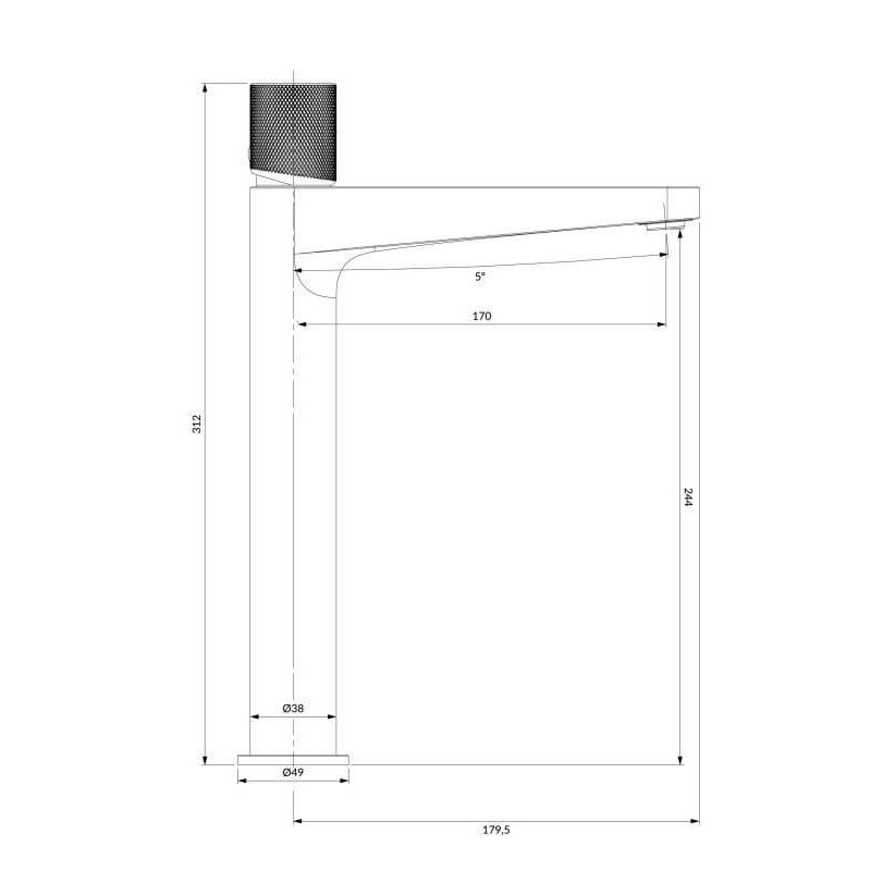 Bateria Umywalkowa Stojąca Contour Chrom CT8012CR Omnires