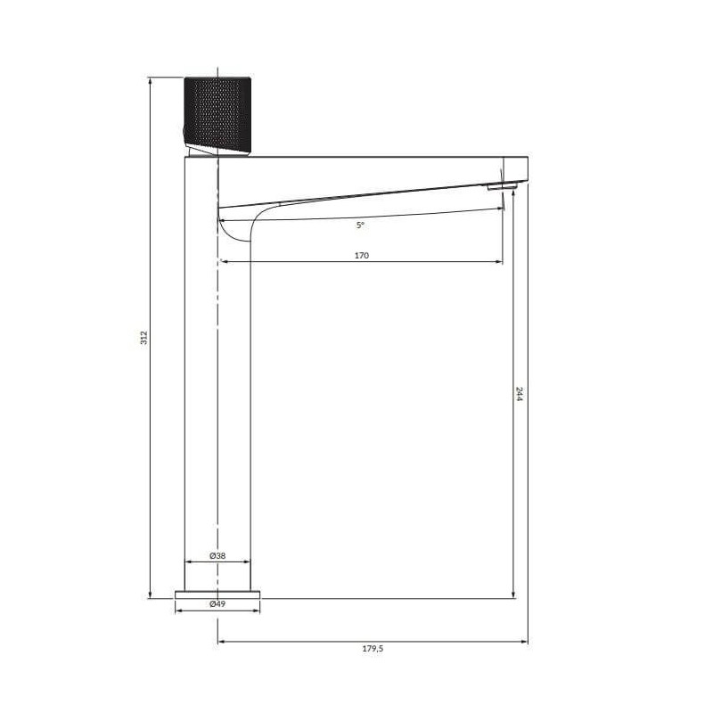 Bateria Umywalkowa Stojąca Contour Chrom CT8012CR Omnires