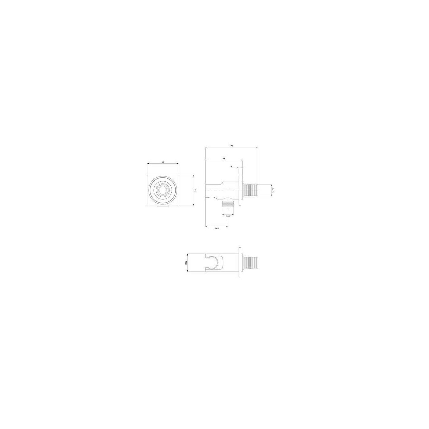 Przyłącze Kątowe Z Uchwytem Chrom Contour 8873C/KCR Omnires