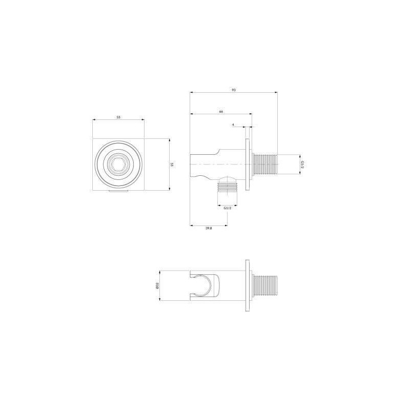 Przyłącze Kątowe Z Uchwytem Chrom Contour 8873C/KCR Omnires