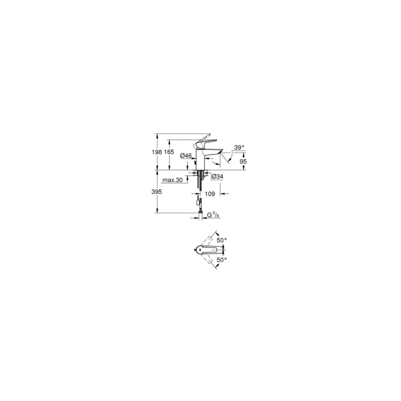 Bateria Umywalkowa Rozmiar S Start FastFixation 32277002 Grohe