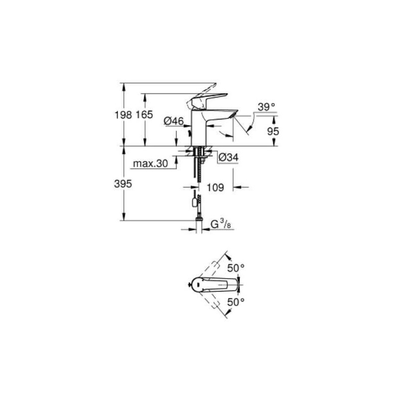 Bateria Umywalkowa Rozmiar S Start FastFixation 32277002 Grohe