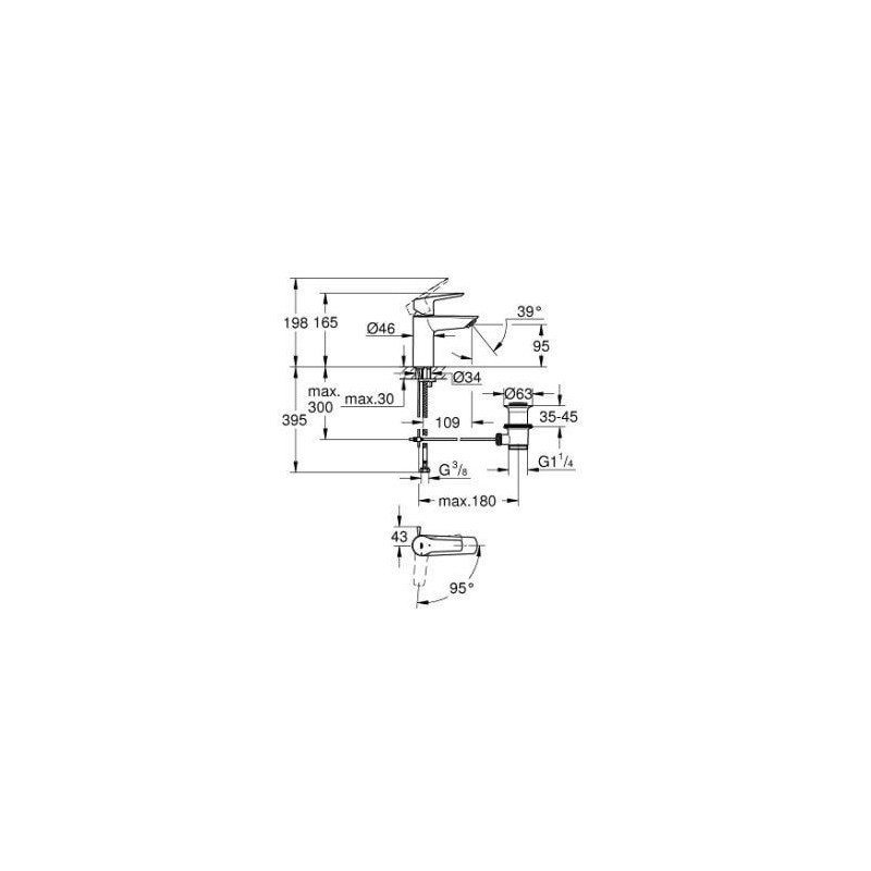 Bateria Umywalkowa Rozmiar S Start FastFixation 31137002 Grohe