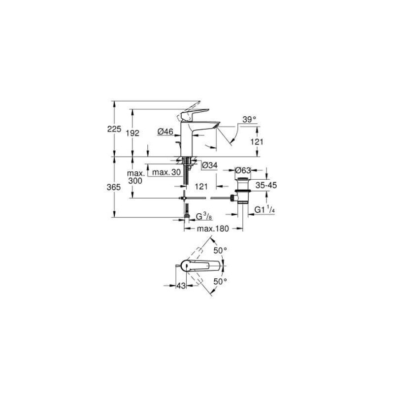 Bateria Umywalkowa Rozmiar M Start FastFixation 23455002 Grohe