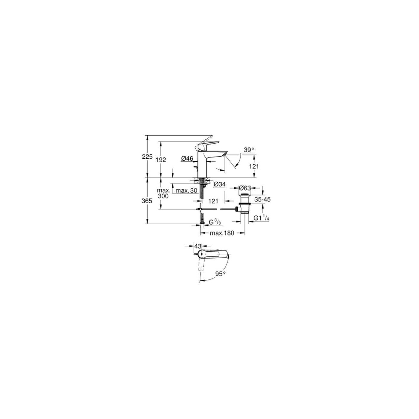 Bateria Umywalkowa Rozmiar M Start FastFixation 23552002 Grohe