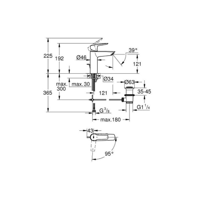 Bateria Umywalkowa Rozmiar M Start FastFixation 23552002 Grohe