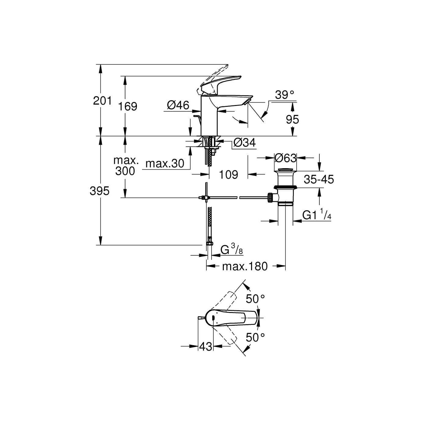 Bateria Umywalkowa Eurosmart 33265003 Grohe