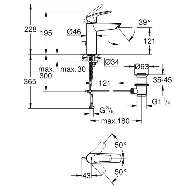 Bateria Umywalkowa Eurosmart 23322003 Grohe