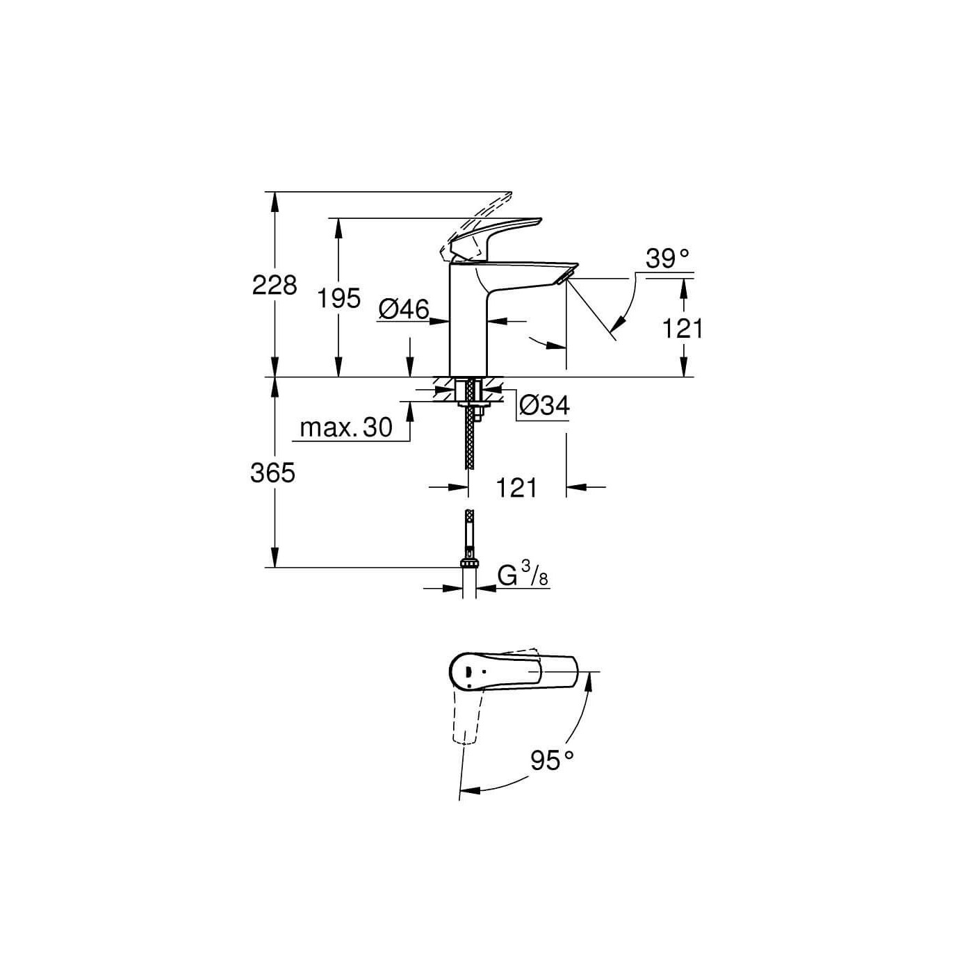 Bateria Umywalkowa Eurosmart 2339530E Grohe