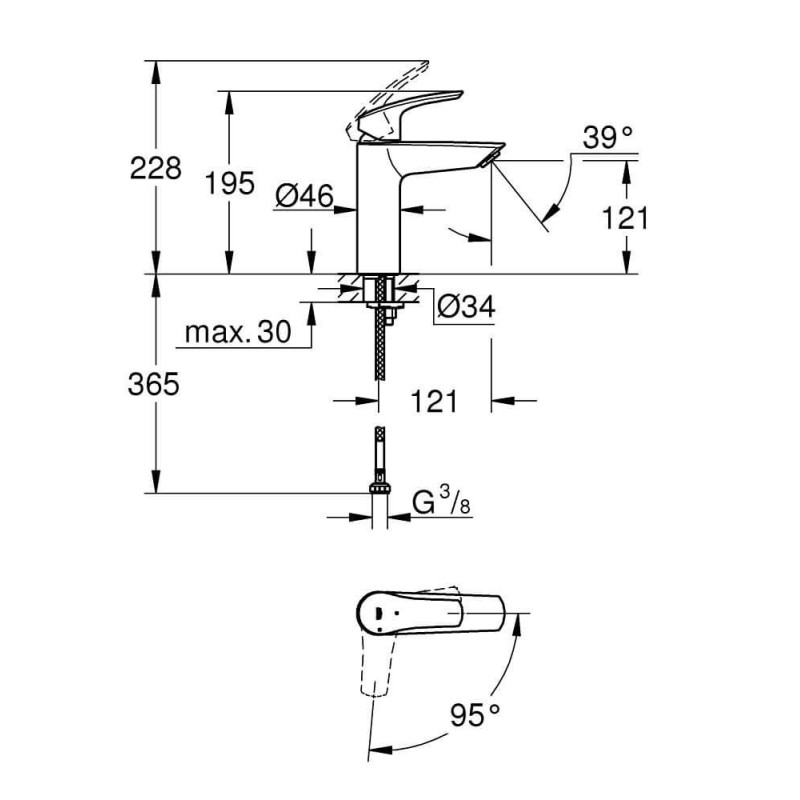 Bateria Umywalkowa Eurosmart 2339530E Grohe