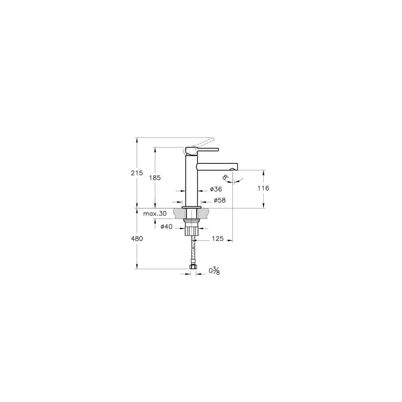 Bateria Umywalkowa Origin Copper A4255626 Vitra