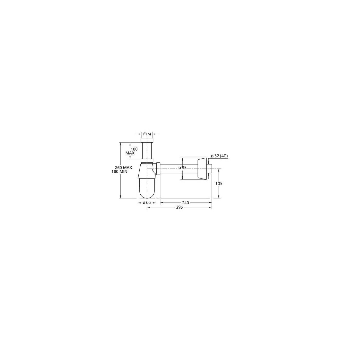 Syfon Umywalkowy Chrom Abs 0570EC25K7 Trend