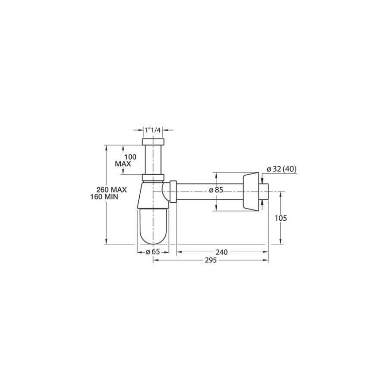 Syfon Umywalkowy Chrom Abs 0570EC25K7 Trend
