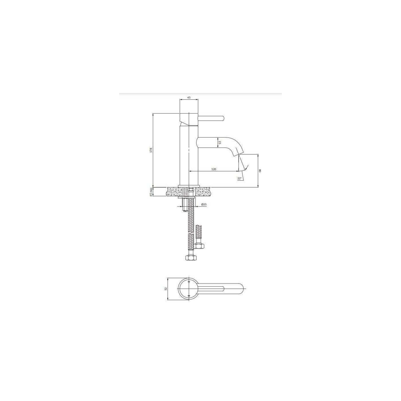 Bateria Umywalkowa 18cm Stojąca Y Chrom Y1210STCR Omnires