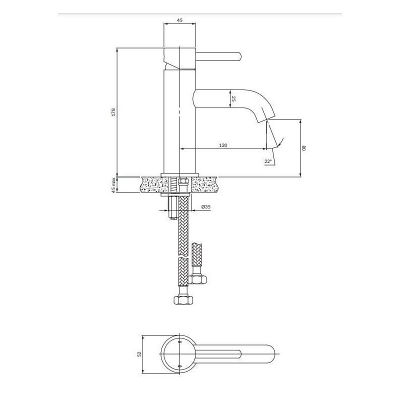 Bateria Umywalkowa 18cm Stojąca Y Chrom Y1210STCR Omnires