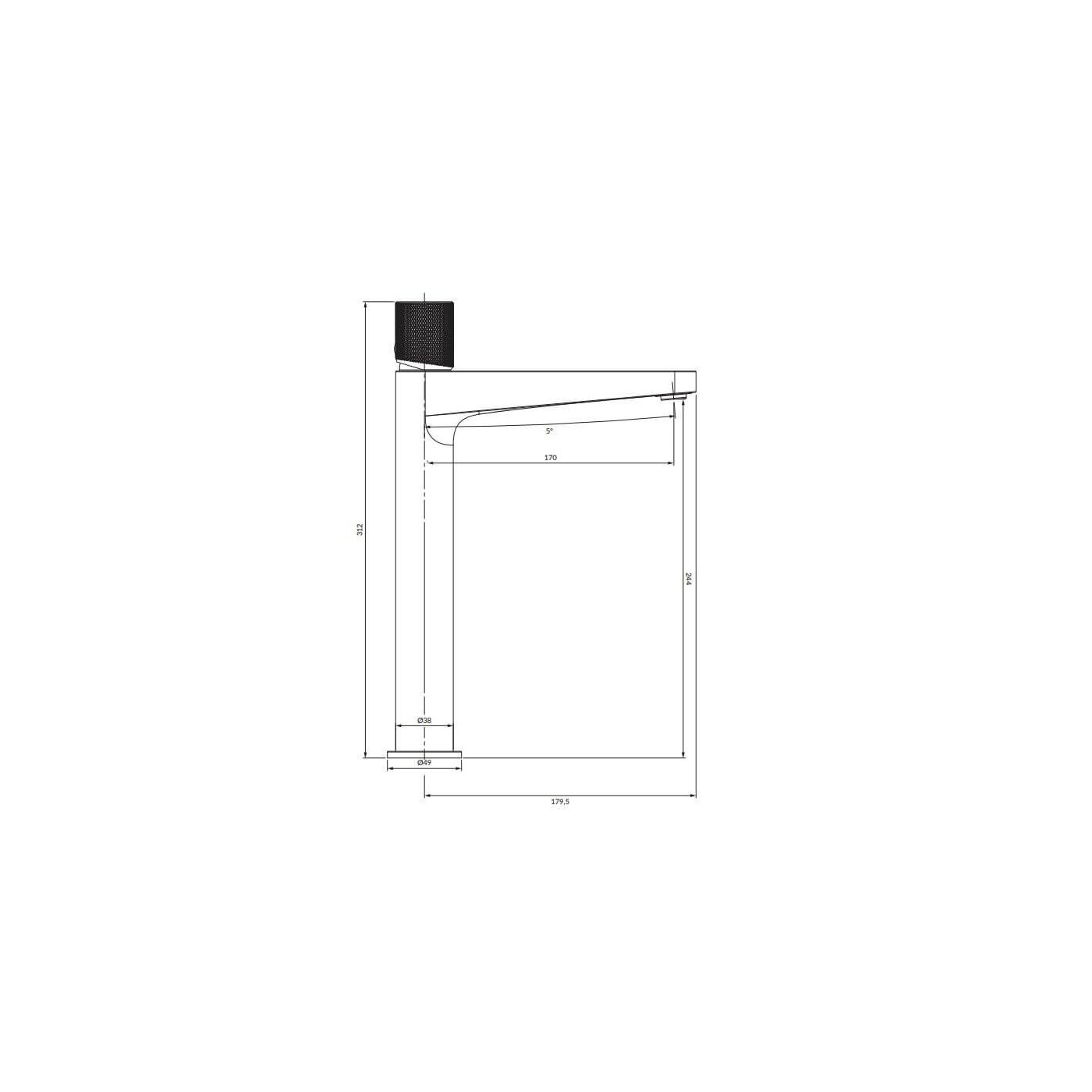 Bateria Umywalkowa Stojąca Contour Złoty Szczotkowany CT8012GLB Omnires