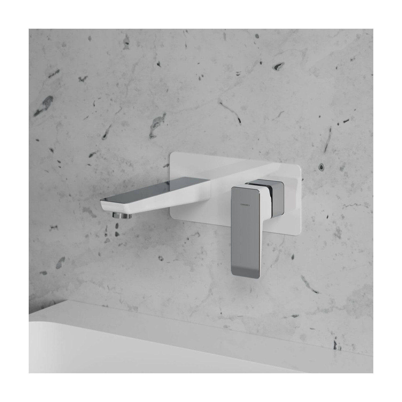 Bateria Umywalkowa Podtynkowa Parma Chrom/Biały PM7415CRB Omnires