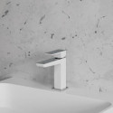 Bateria Umywalkowa Stojąca Parma Chrom/Biały PM7410CRB Omnires