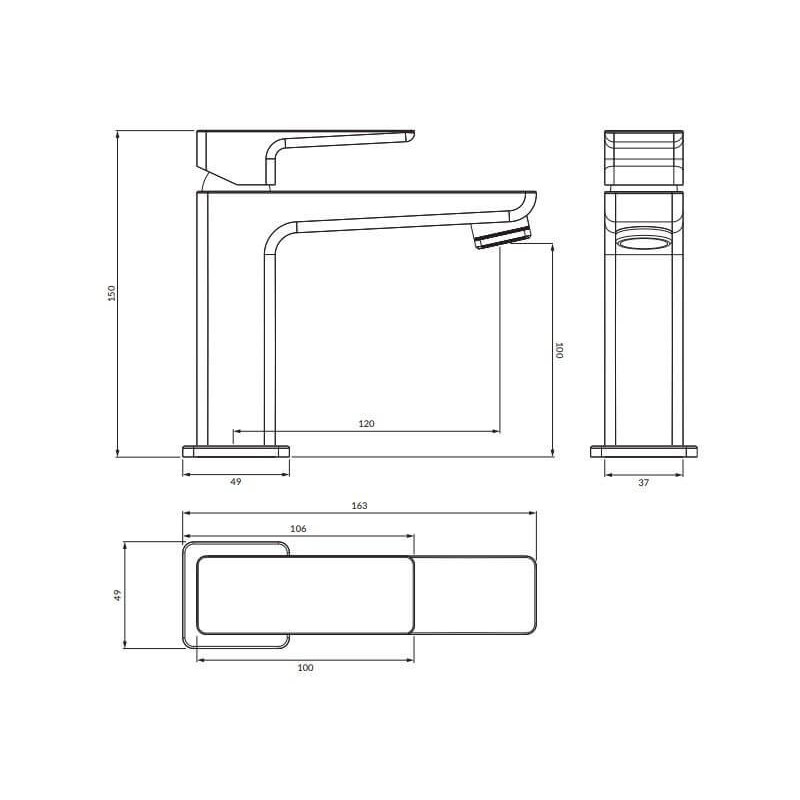 Bateria Umywalkowa Stojąca Parma Chrom/Biały PM7410CRB Omnires