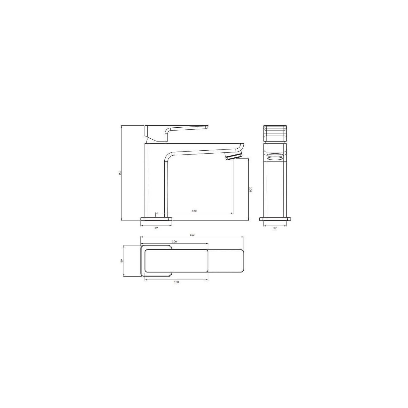 Bateria Umywalkowa Stojąca Parma Chrom PM7410CR Omnires