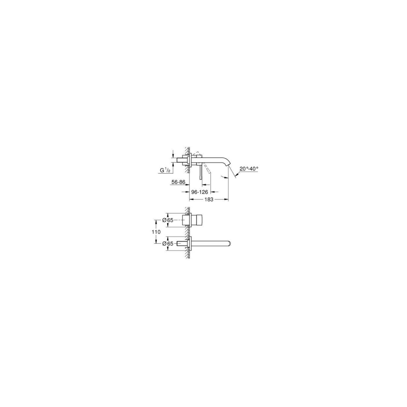 Bateria Umywalkowa Essence Hard Graphite 29192A01 Grohe