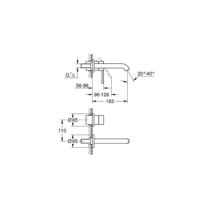 Bateria Umywalkowa Essence Hard Graphite 29192A01 Grohe
