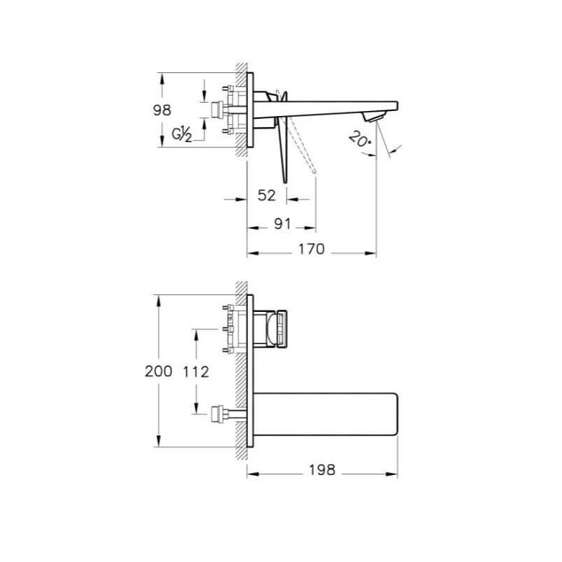 Bateria Umywalkowa Podtynkowa Brava Chrom A42394EXP Vitra