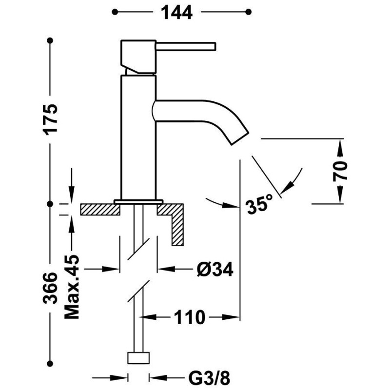 Bateria Umywalkowa Study Czarny Brąz 26290301KMB Tres
