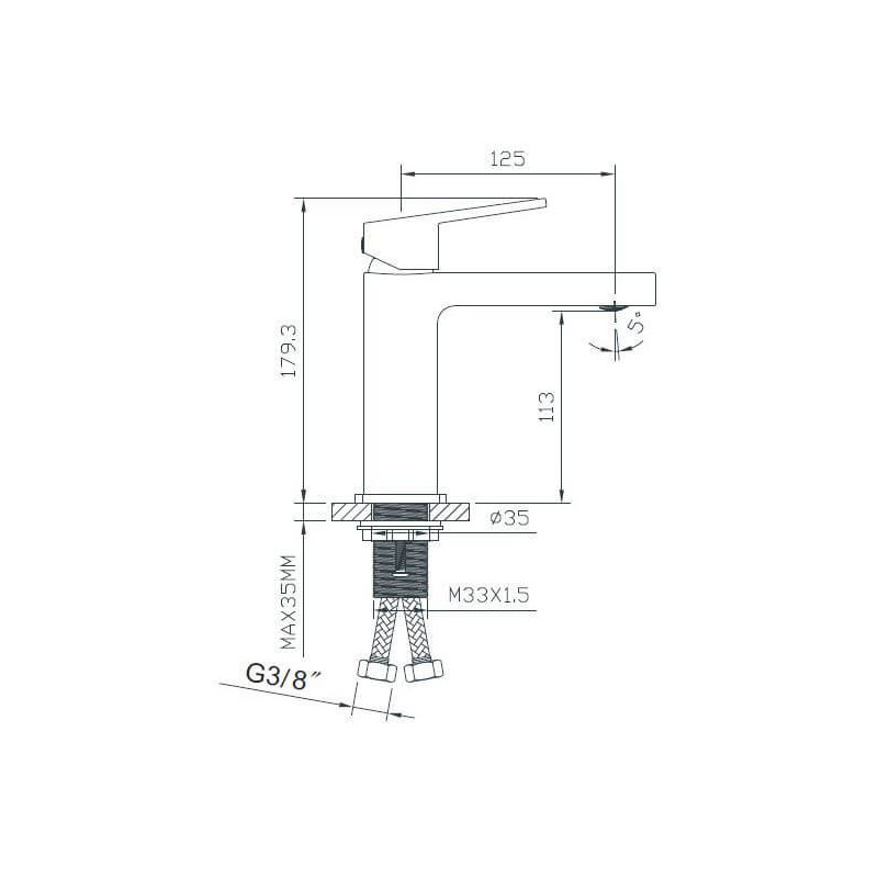 Bateria Umywalkowa Teo Niska Chrom 02010CHR Emporia