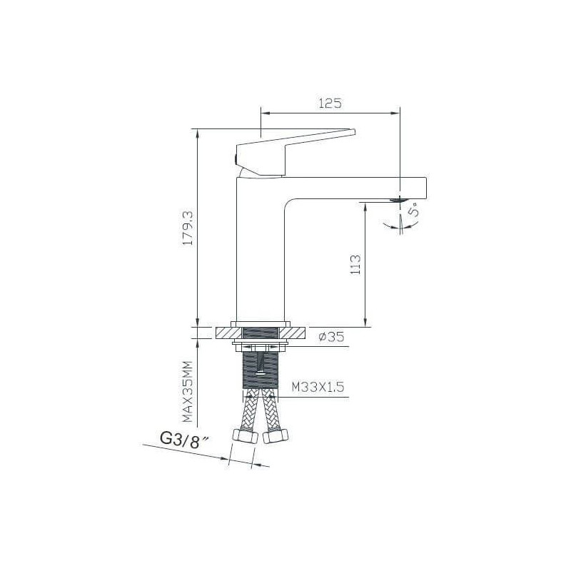 Bateria Umywalkowa Teo Niska Gun Metal 02010BN Emporia