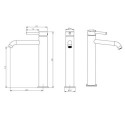 Bateria Umywalkowa Fly Wysoka Chrom 03011CHR Emporia