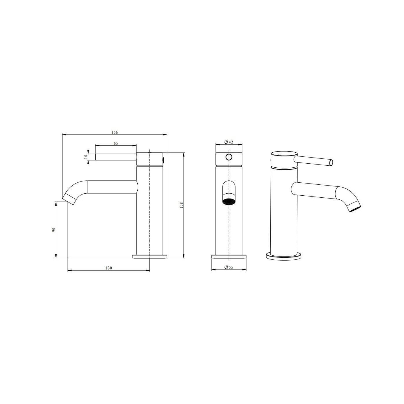 Bateria Umywalkowa Fly Niska Czarny Mat 03010BM Emporia