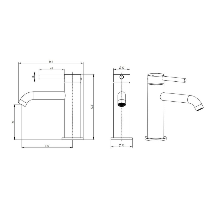 Bateria Umywalkowa Fly Niska Czarny Mat 03010BM Emporia