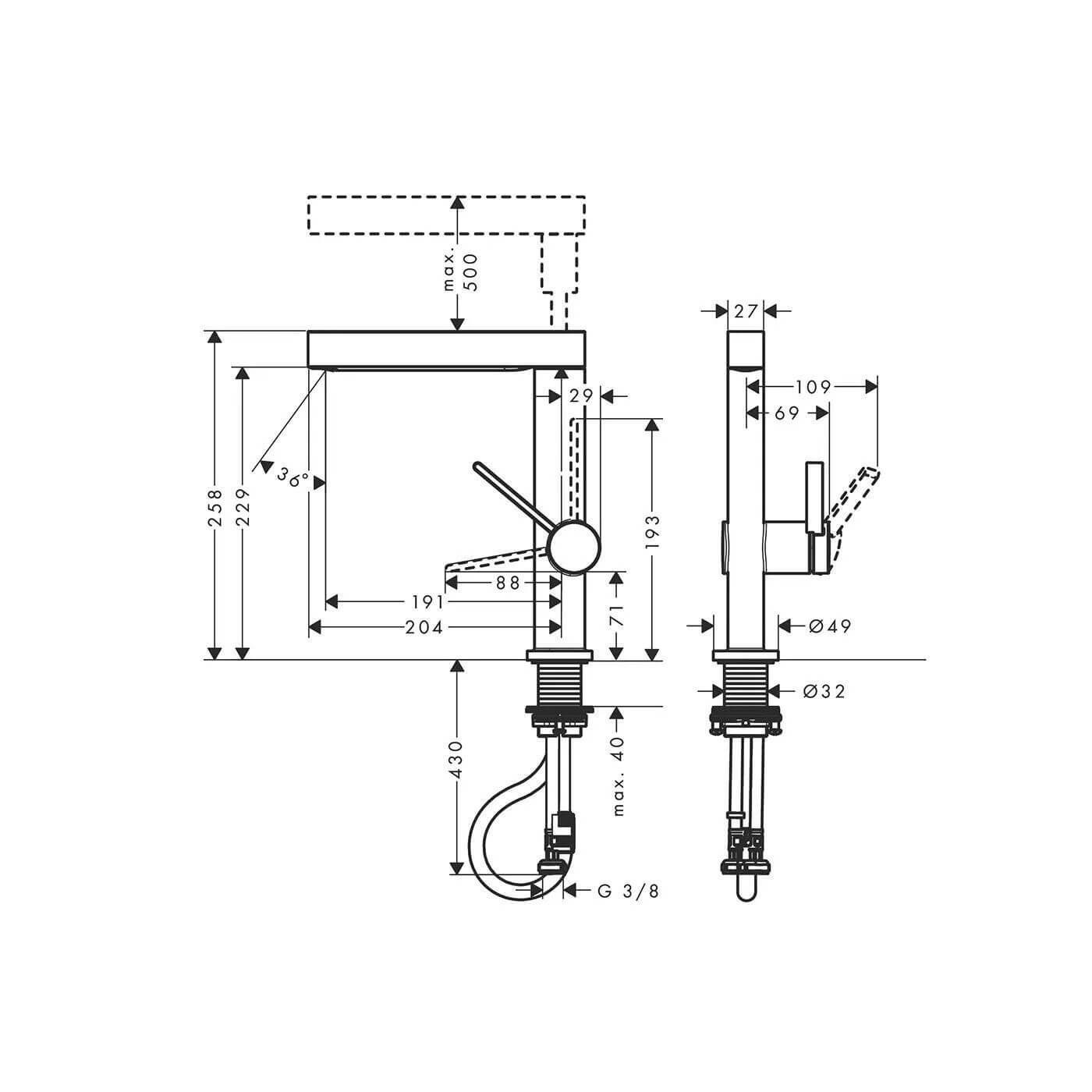Bateria Umywalkowa Finoris 76063000 Hansgrohe