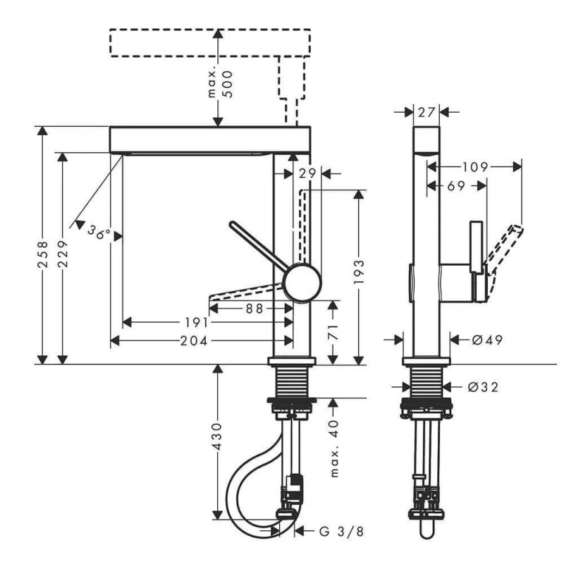 Bateria Umywalkowa Finoris 76063000 Hansgrohe
