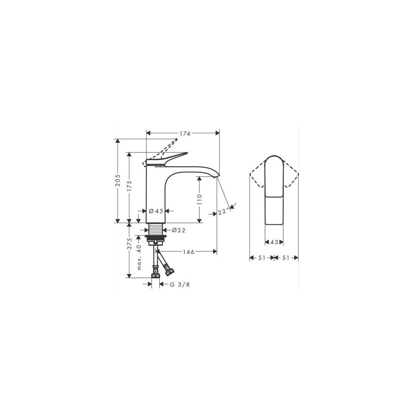 Bateria Umywalkowa Vivenis 75022000 Hansgrohe