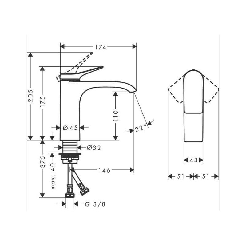 Bateria Umywalkowa Vivenis 75022000 Hansgrohe