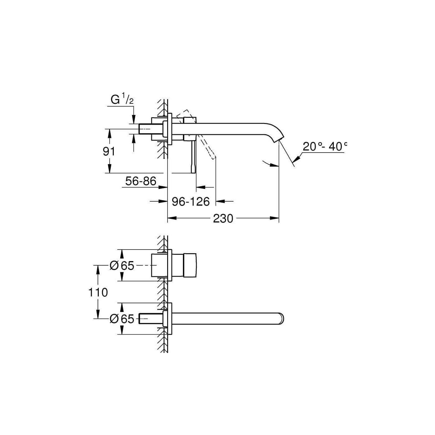 Bateria Umywalkowa Essence L Stal Nierdzewna 29193DC1 Grohe