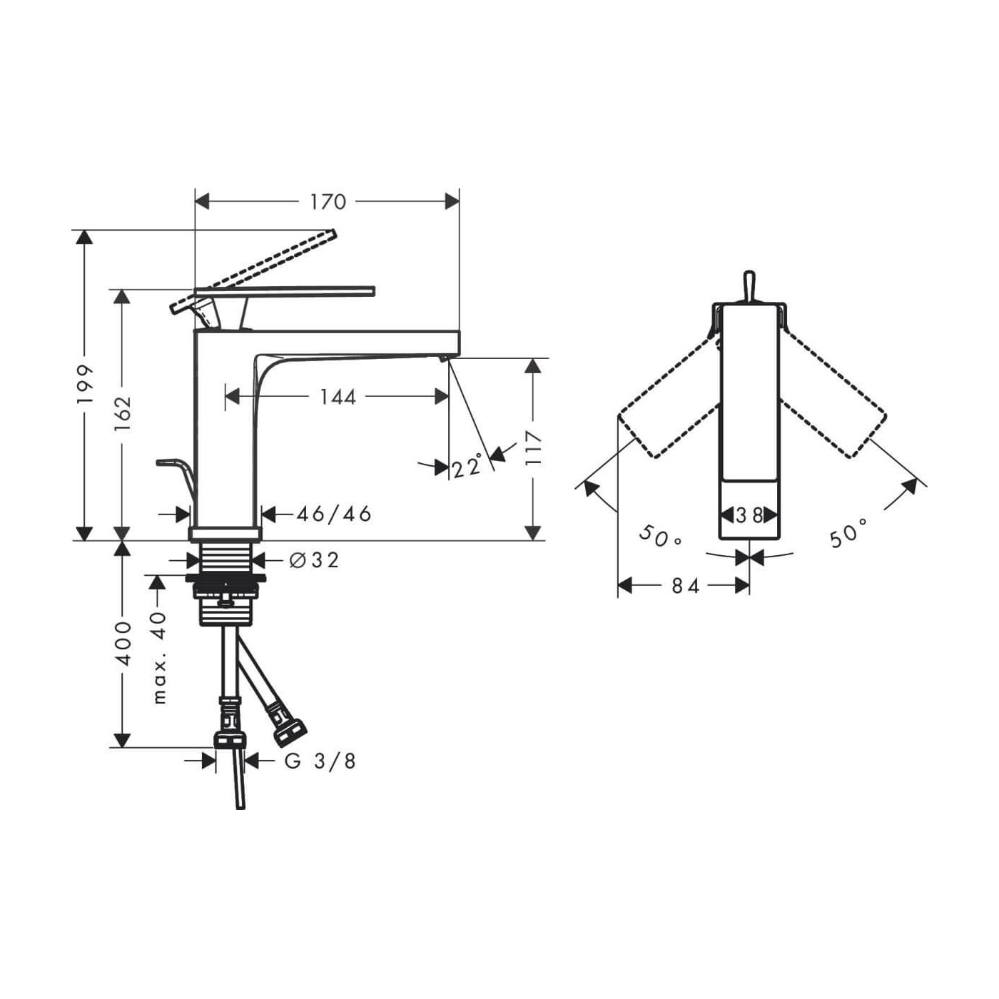 Bateria Umywalkowa Tecturis E Chrom 73010000 Hansgrohe