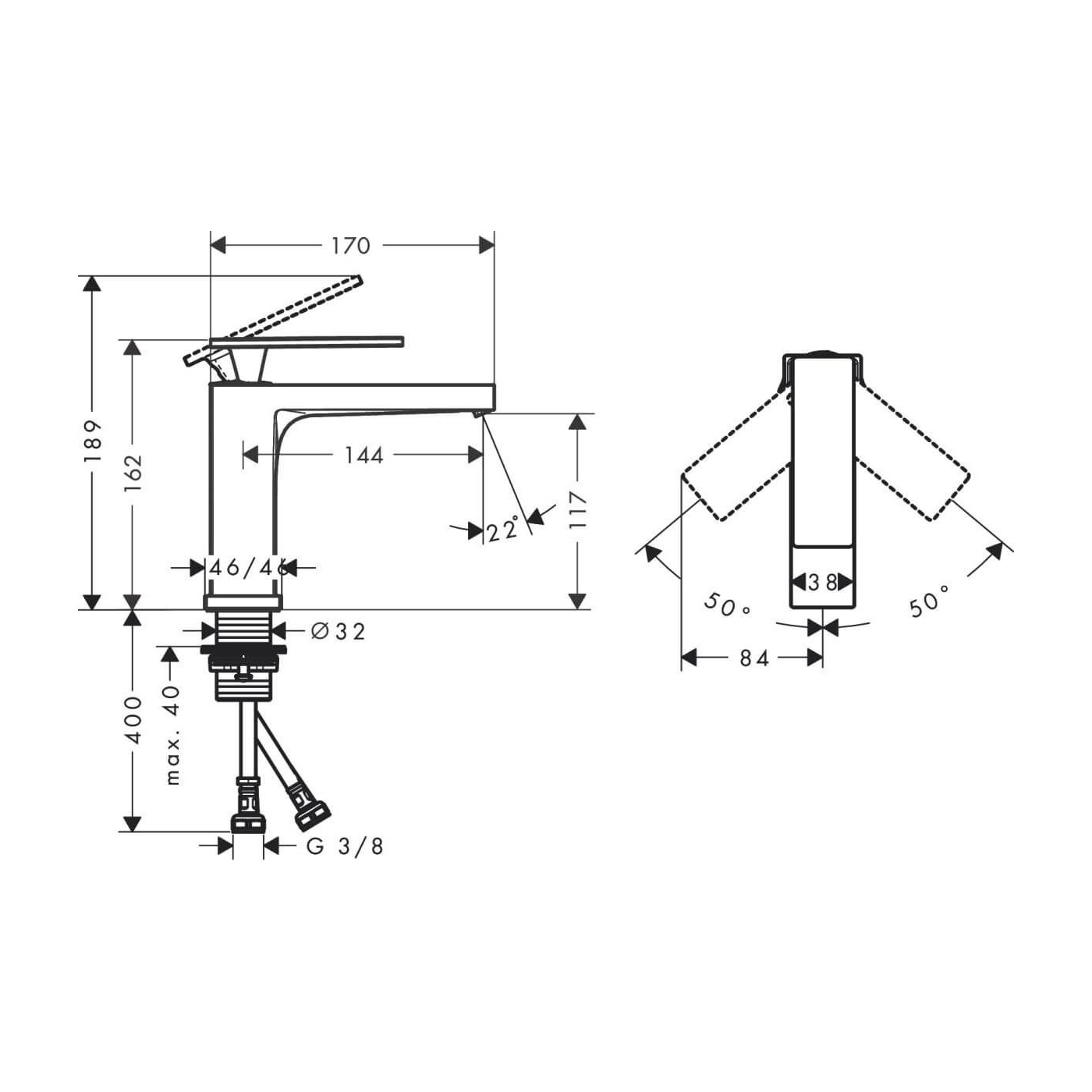Bateria Umywalkowa Tecturis E Chrom 73011000 Hansgrohe