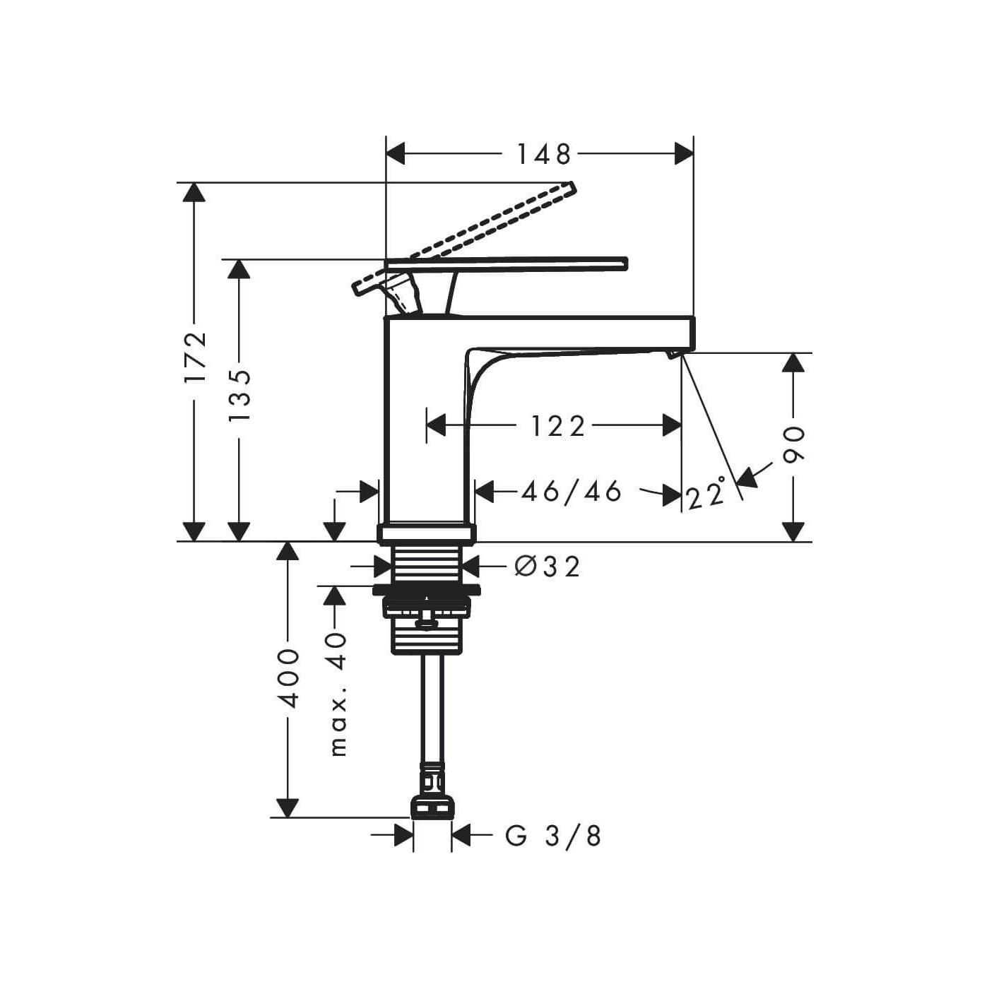 Bateria Umywalkowa Tecturis E Chrom 73013000 Hansgrohe