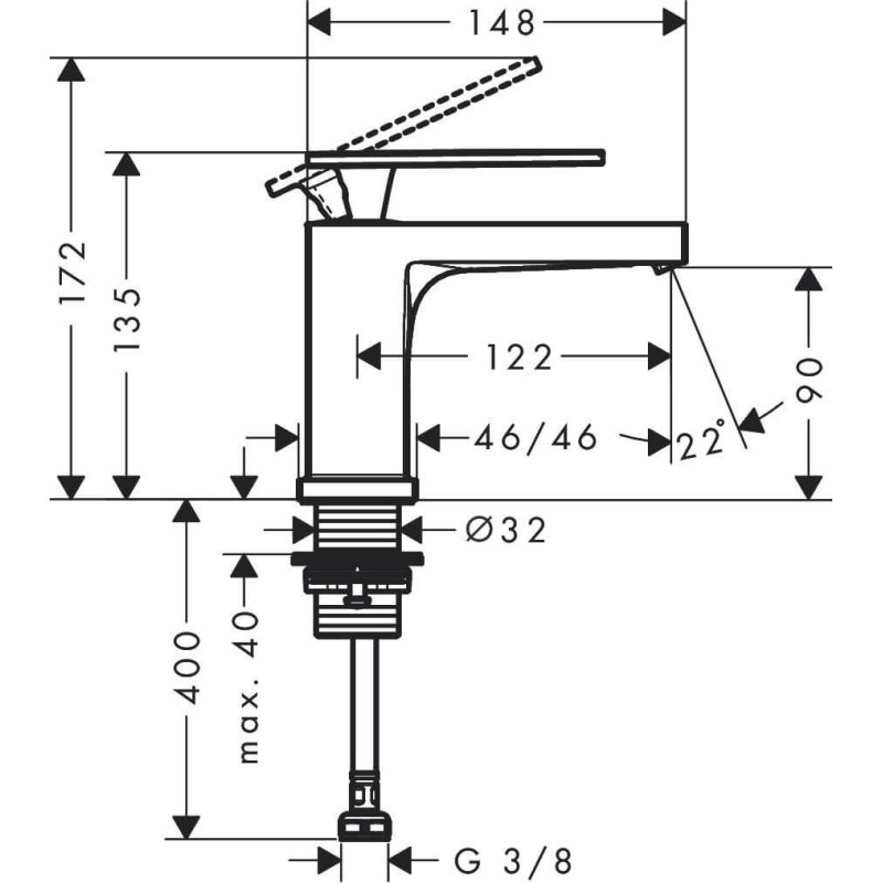 Bateria Umywalkowa Tecturis E Chrom 73013000 Hansgrohe