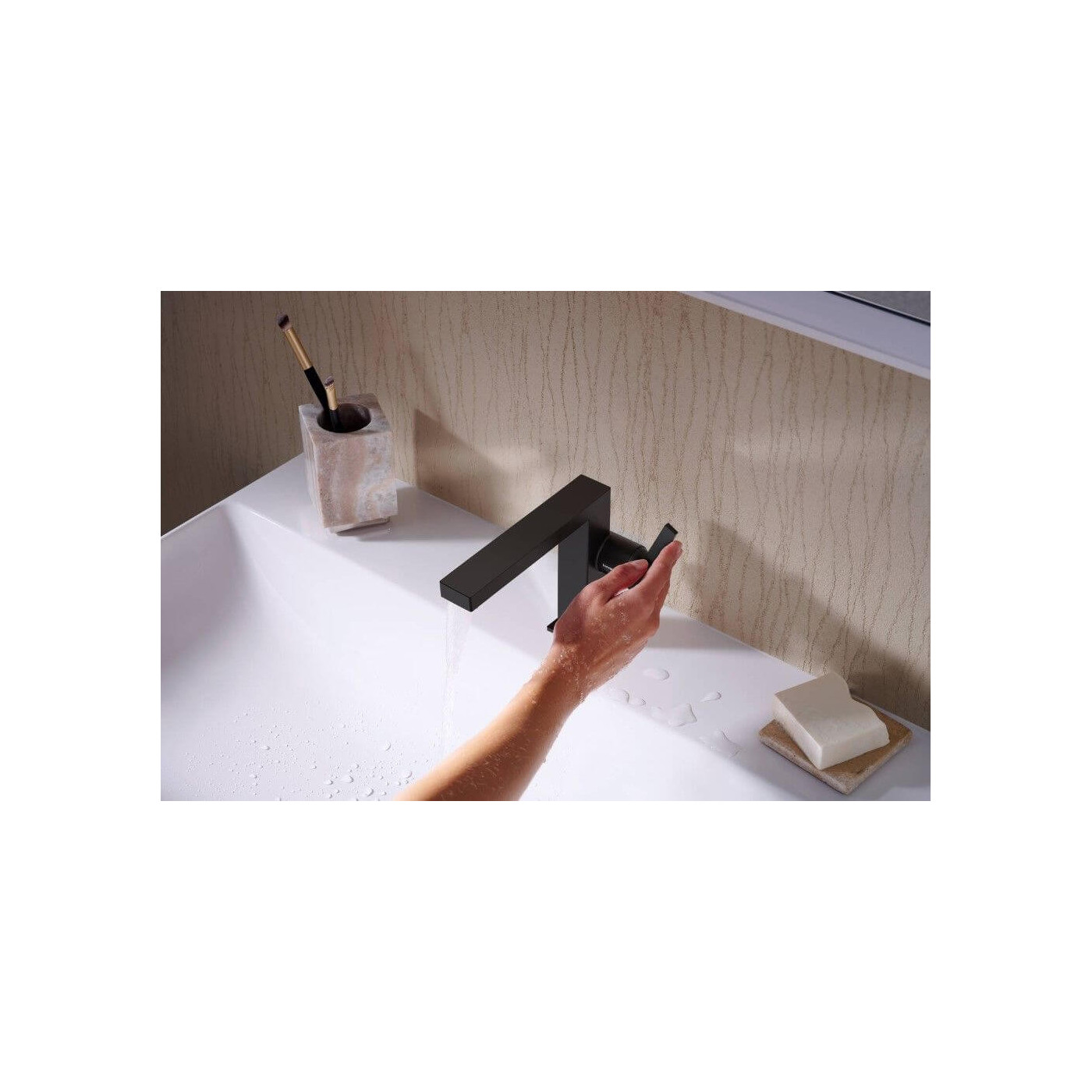 Bateria Umywalkowa Tecturis E Coolstart Czarny Mat 73021670 Hansgrohe