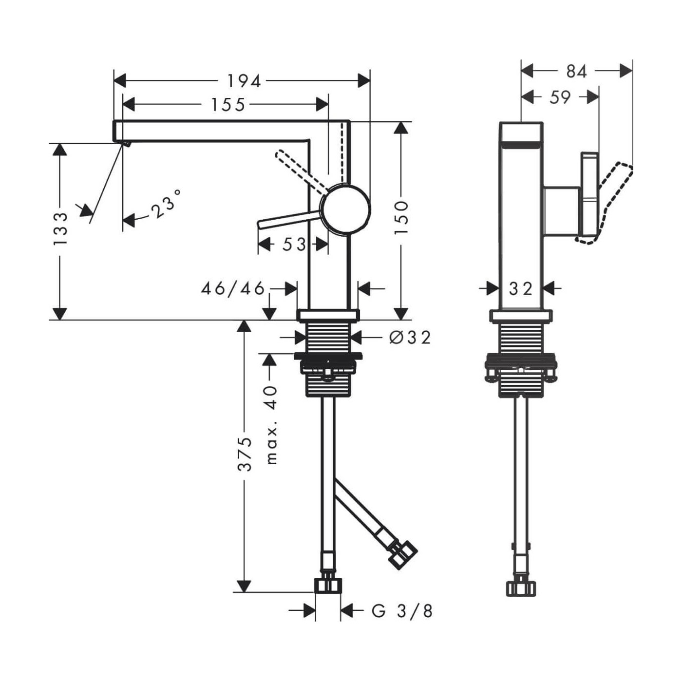 Bateria Umywalkowa Tecturis E Coolstart Czarny Mat 73021670 Hansgrohe