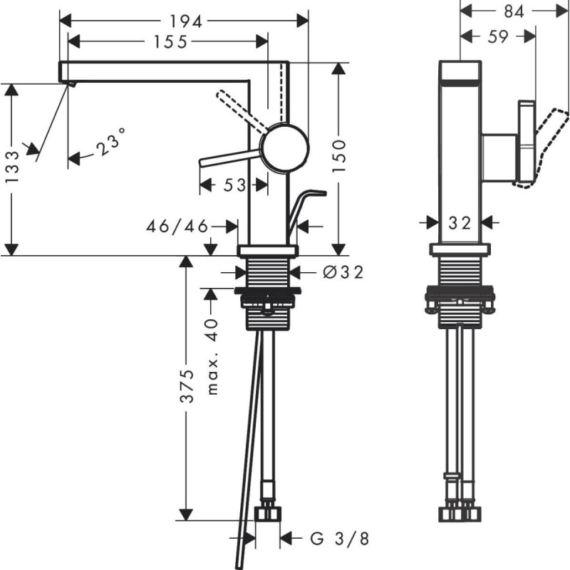 Bateria Umywalkowa Tecturis E Coolstart Czarny Mat 73023670 Hansgrohe