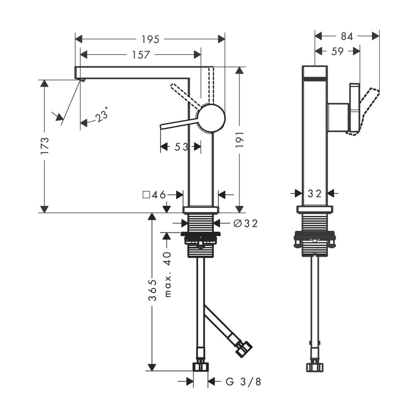 Bateria Umywalkowa Tecturis E Coolstart Czarny Mat 73040670 Hansgrohe